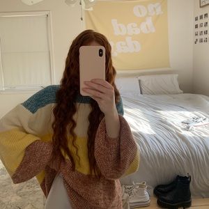 Colorblock Oversized Sweater